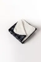 Black Tiny Plaid - Sherpa Blanket