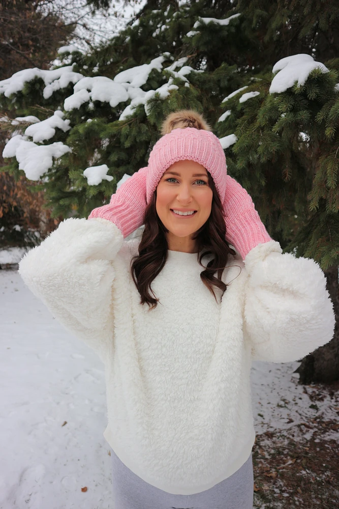 Pink - Cozy Lined Hat