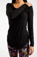 Black - Long Sleeve Tunic Top