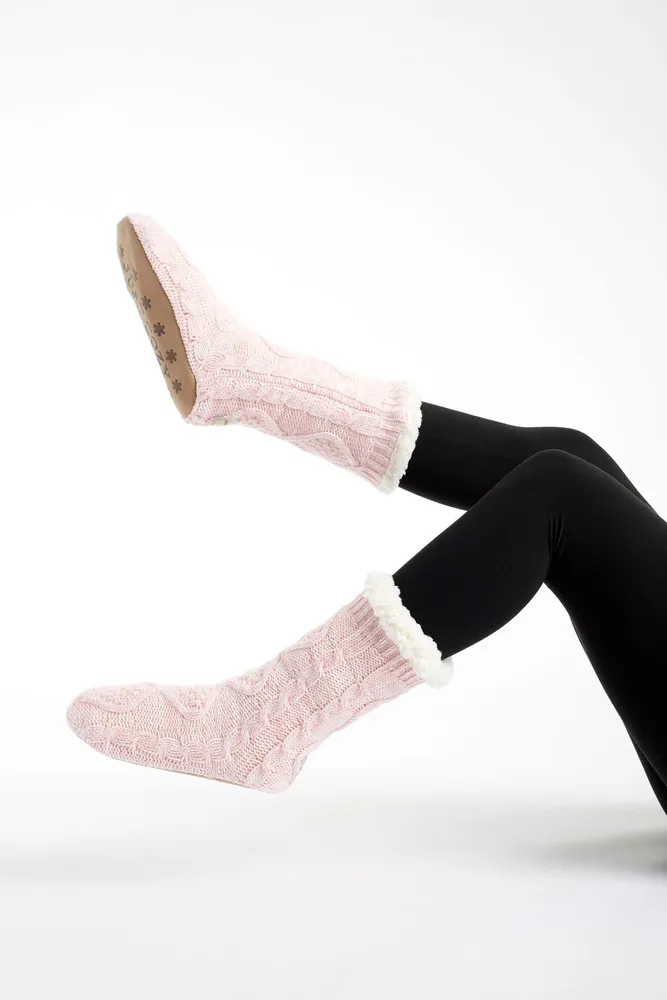 Pink - Cozy Slipper Socks