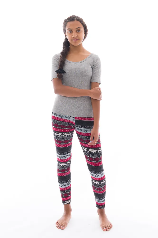 Xmas Elk Kid's - Cozy Lined Leggings