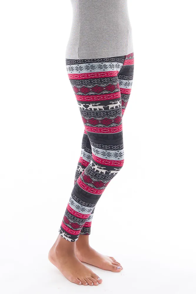 Xmas Elk Kid's - Cozy Lined Leggings