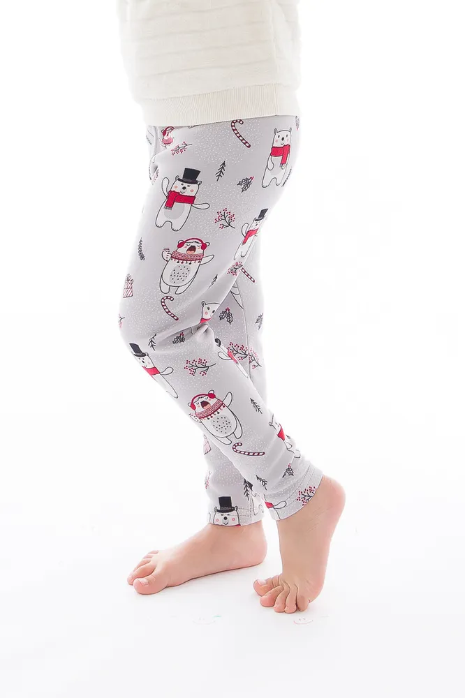 Xmas Bear Kid's - Cozy Lined Leggings