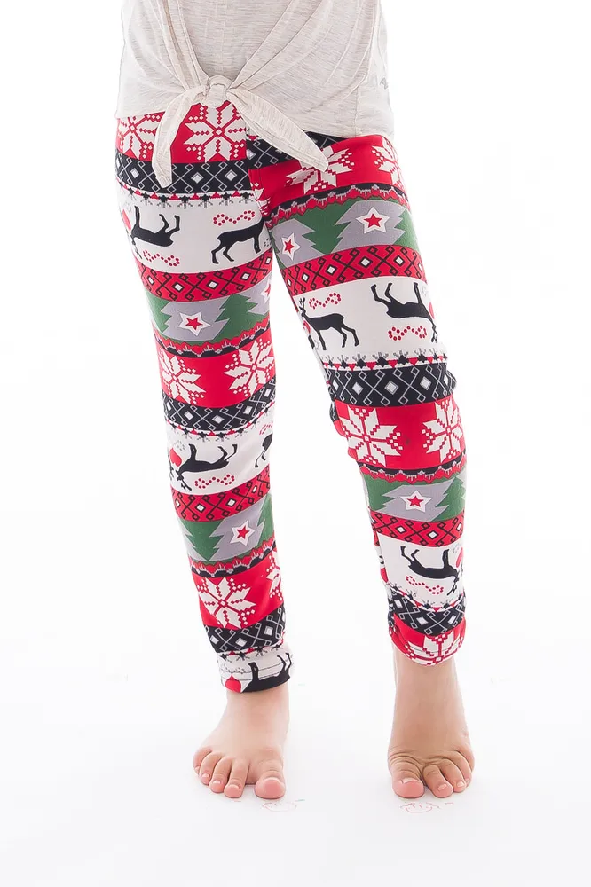 Lucky Reindeer Kid's - Cozy Lined Leggings