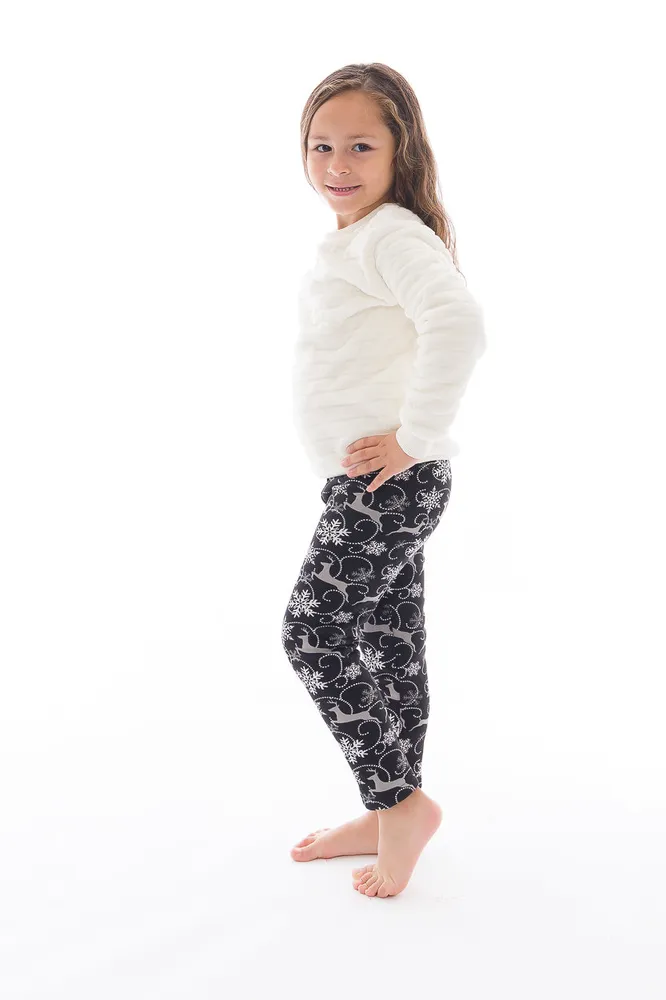 Northern Reindeer Kid's - Cozy Lined Leggings