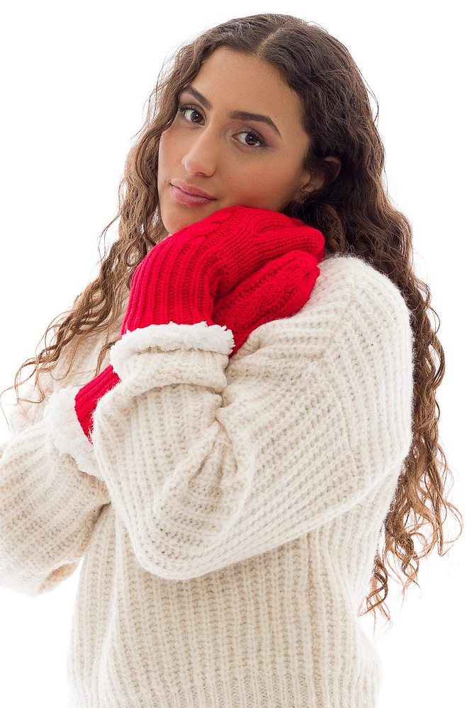 Red - Cozy Lined Mittens