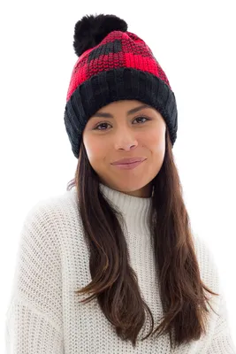 Black & Red - Cozy Lined Hat