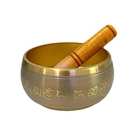 KACHVI Sound Singing Bowl for stress relief Meditation with striker stick Bell Sound (6"X3" Grey