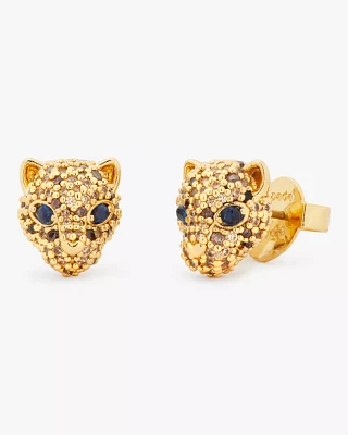 Winter Carnival Pavé Leopard Studs