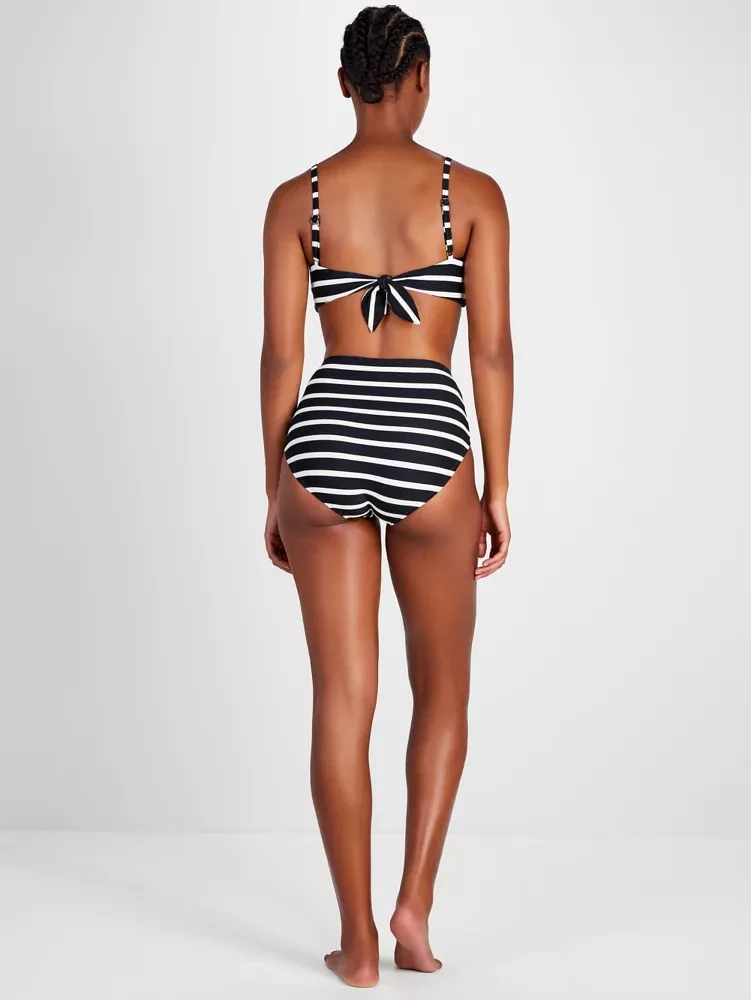 Breton Stripe High-waist Bikini Bottom