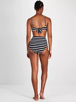 Breton Stripe High-waist Bikini Bottom