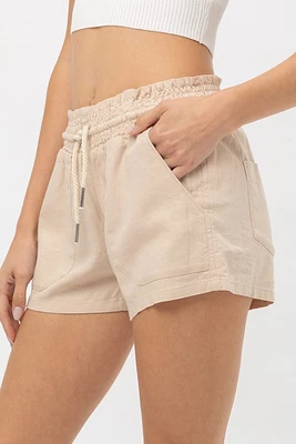 Drawstring Linen Short