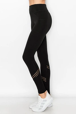 Calve Mesh Stripe Pocket Legging