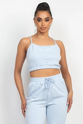 Elastic Cami Crop Top & Jogger Pants Set