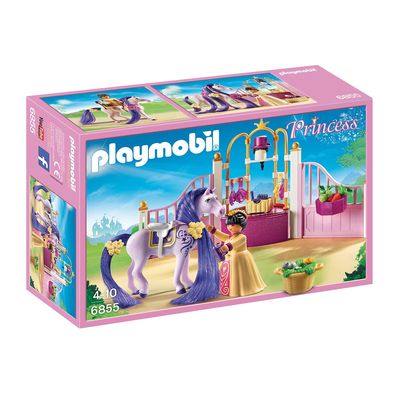 Écurie avec cheval à coiffer et princesse Playmobil Princess 6855