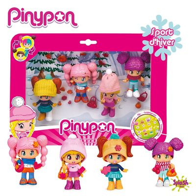4 figurines Pinypon sport d'hiver