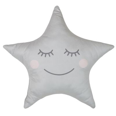 Coussin étoile gris 44 x 37 cm