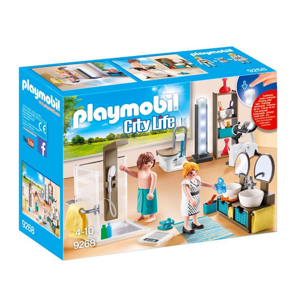 Salle de bains avec douche à l'italienne Playmobil City Life 9268