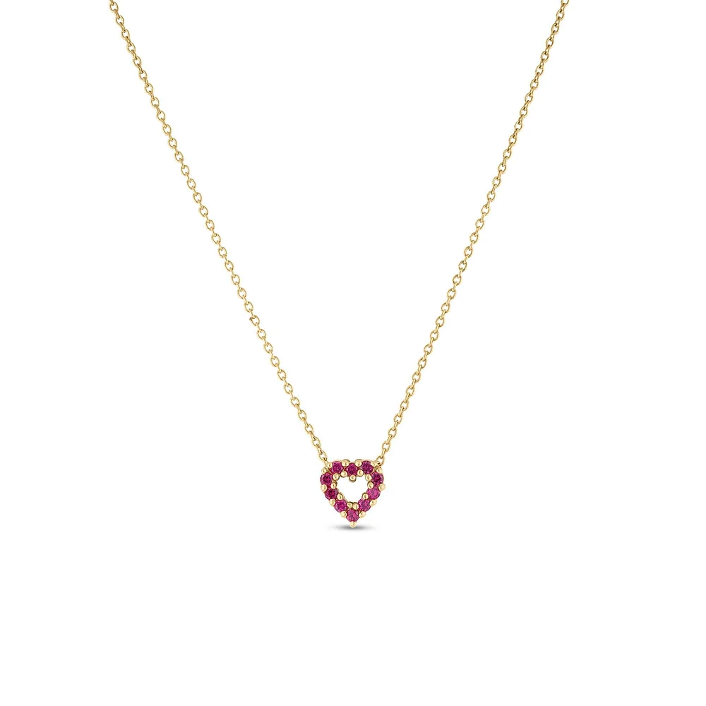 DIA RUBY REVERSIBLE HEART NECKLACE - La Maison Monaco