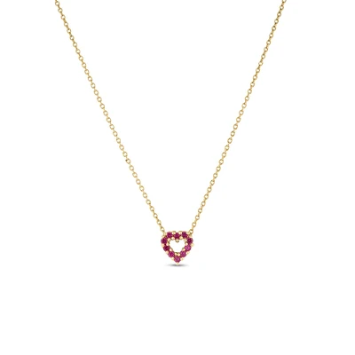 DIA RUBY REVERSIBLE HEART NECKLACE - La Maison Monaco