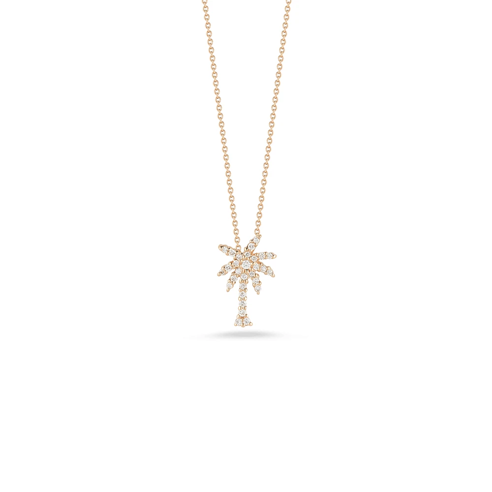 TINY TREASURES SMALL DIAMOND PALM TREE NECKLACE - La Maison Monaco