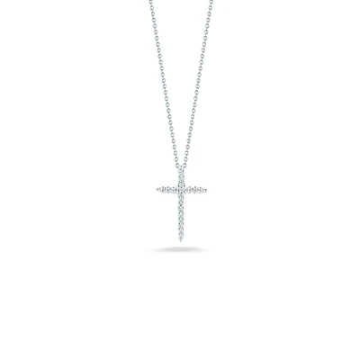 TINY TREASURES DIAMOND SLIVER CROSS NECKLACE - La Maison Monaco