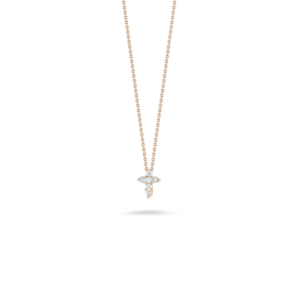 TINY TREASURES DIAMOND BABY CROSS NECKLACE - La Maison Monaco