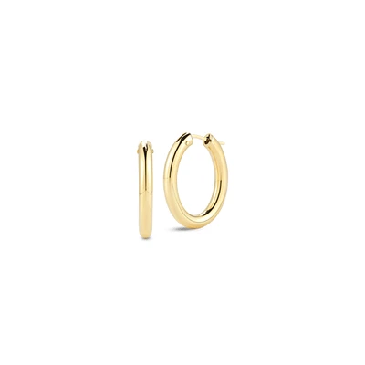 DESINGER GOLD LARGE OVAL HOOP EARRINGS - La Maison Monaco