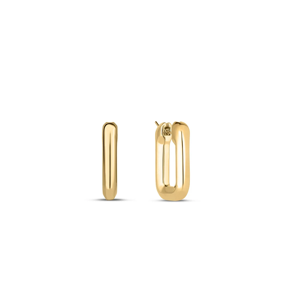 DESIGNER GOLD SMALL SQUARE HOOP EARRINGS - La Maison Monaco