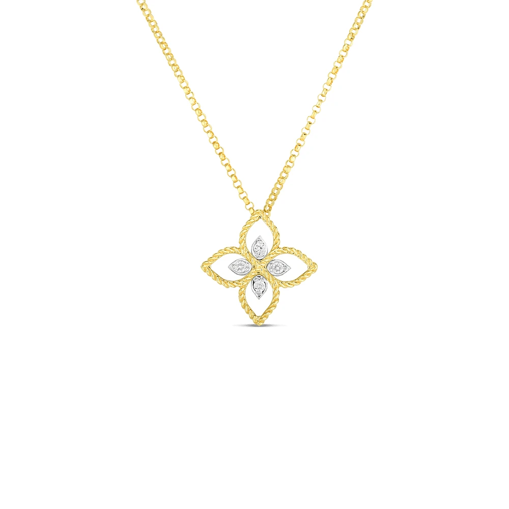 PRINCIPESSA SMALL DIAMOND FLOWER NECKLACE - La Maison Monaco