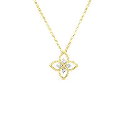 PRINCIPESSA SMALL DIAMOND FLOWER NECKLACE - La Maison Monaco