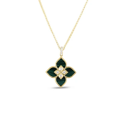 VENETIAN PRINCESS SMALL MALACHITE & DIAMOND NECKLACE - La Maison Monaco