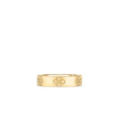 LOVE IN VERONA THIN RING BAND W. ETCHED FLOWERS - La Maison Monaco