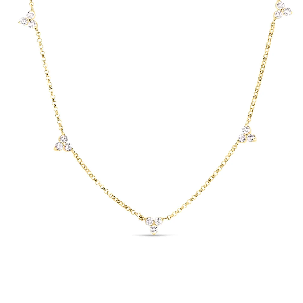 DIAMONDS BY THE INCH 5 STATION FLOWER NECKLACE - La Maison Monaco