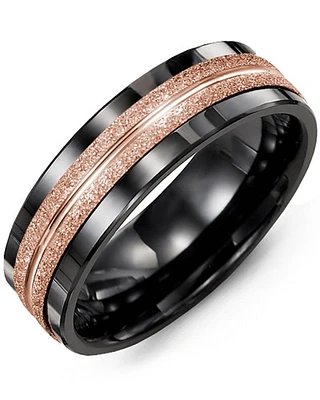 Men's Laser Finish Wedding Ring