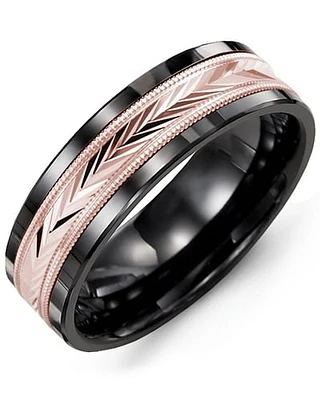 Men's Diamond-Cut V Wedding Ring