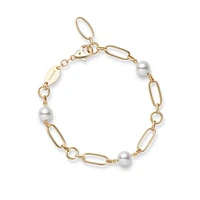 M Code Akoya Cultured Pearl Bracelet in 18K Yellow Gold - La Maison Monaco