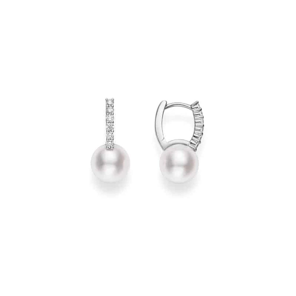 Classic Elegance Akoya Cultured Pearl Earring with Diamonds - La Maison Monaco