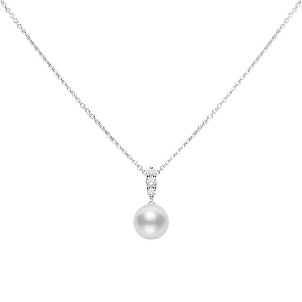 Morning Dew White South Sea Cultured Pearl Pendant in 18K White Gold - La Maison Monaco