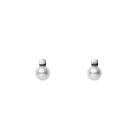 Akoya Cultured Pearl Earrings in 18K White Gold - La Maison Monaco