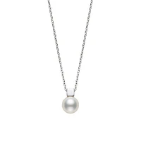 Akoya Cultured Pearl Pendant in 18K White Gold - La Maison Monaco