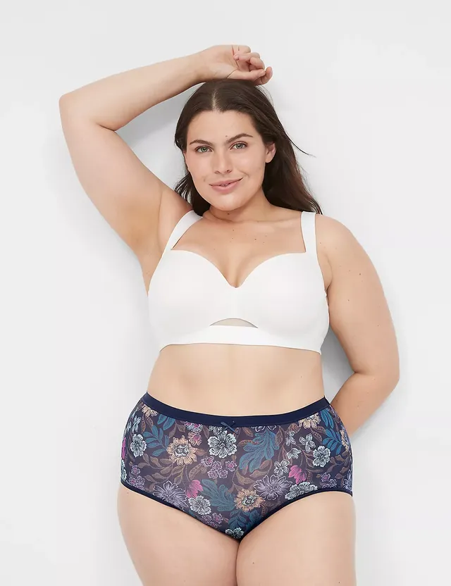 Lane Bryant No-Show Full Brief Panty With Lace / Beet Red