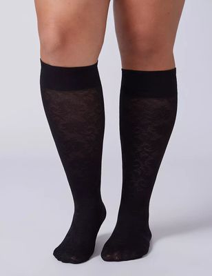 Solid & Lace Trouser Socks 2-Pack