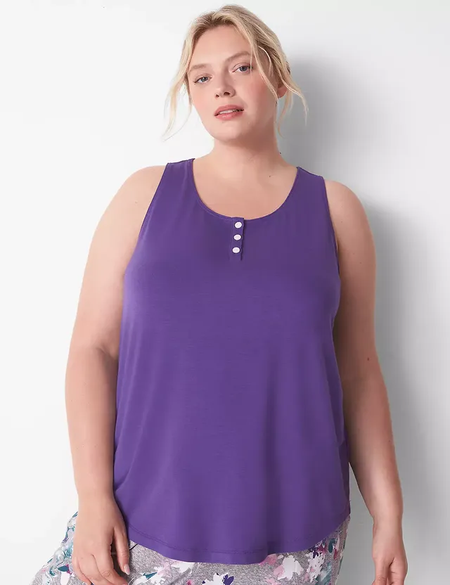 Lane Bryant Cotton Cami 38/40 Chocolate Plum