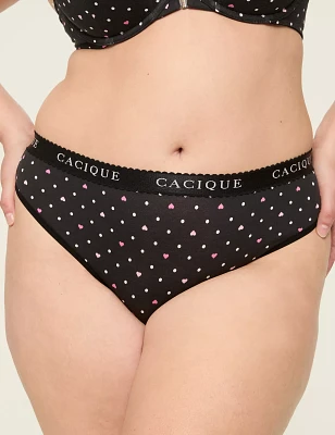 Cotton Thong Panty With Wide Waistband