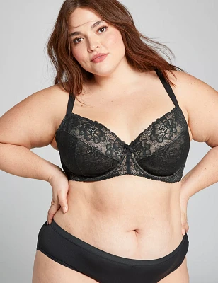 Unlined Balconette Bra with Lace
