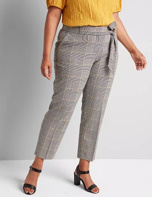 Tailored Stretch Ankle Pant With Belt