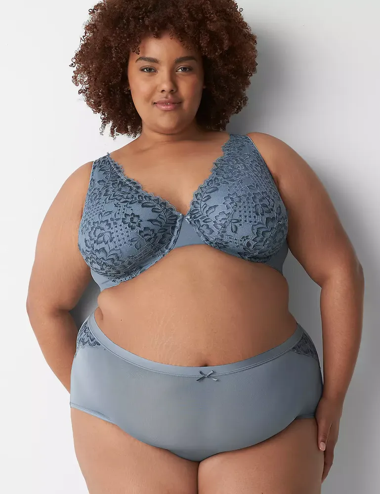 Lane Bryant No-Show Full Brief Panty With Lace / Flint Stone