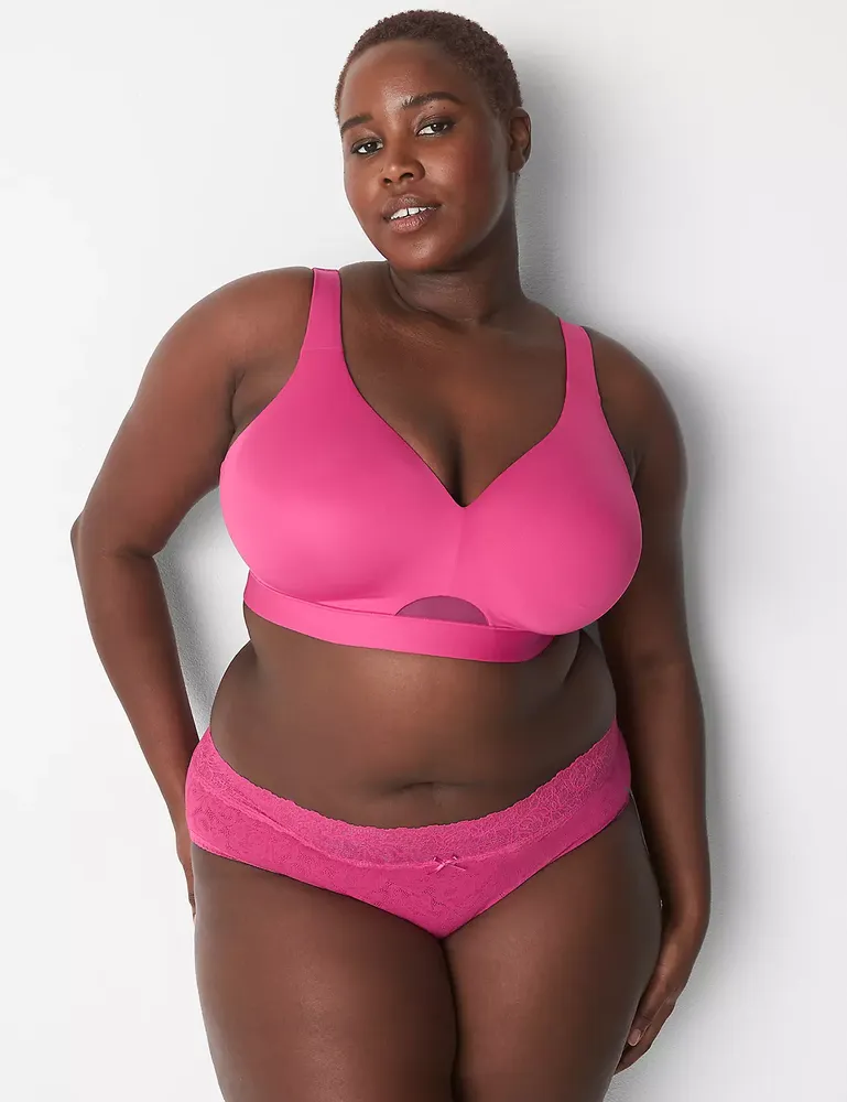 Lane Bryant Comfort Bliss Lightly Lined No-Wire Bra 44H Pink Yarrow