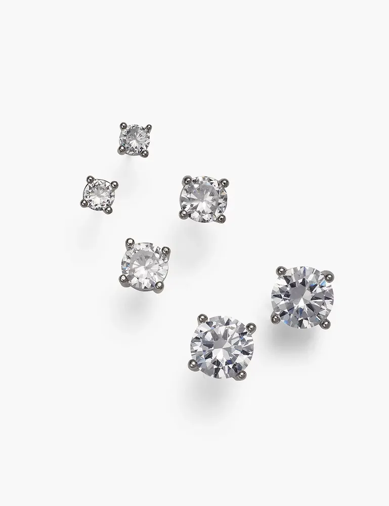 Graduated Stud Earrings 3-Pack